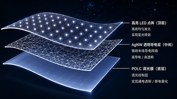 AgNW 透明导电膜结构示意